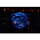 Utasszállító repülőgép földgömbbel - 3D Led Lámpa