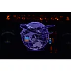 Utasszállító repülőgép földgömbbel - 3D Led Lámpa