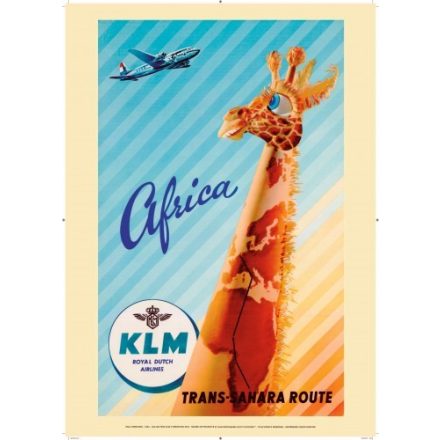 KLM Trans-Sahara Route fém poszter 30x40cm