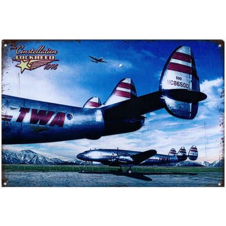 TWA Lockheed Constellation fém poszter 20x30cm